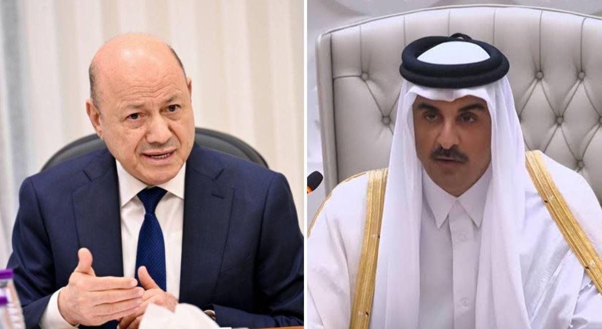 أمير قطر للعليمي: ندعم استقرار اليمن ووحدته وسيادته