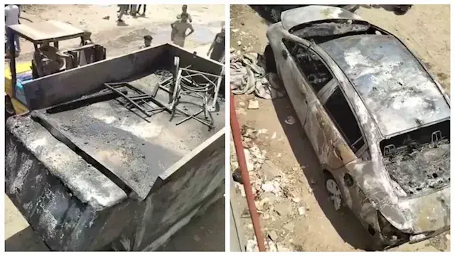 تفحم 4 سيارات.. الصور الأولى م...