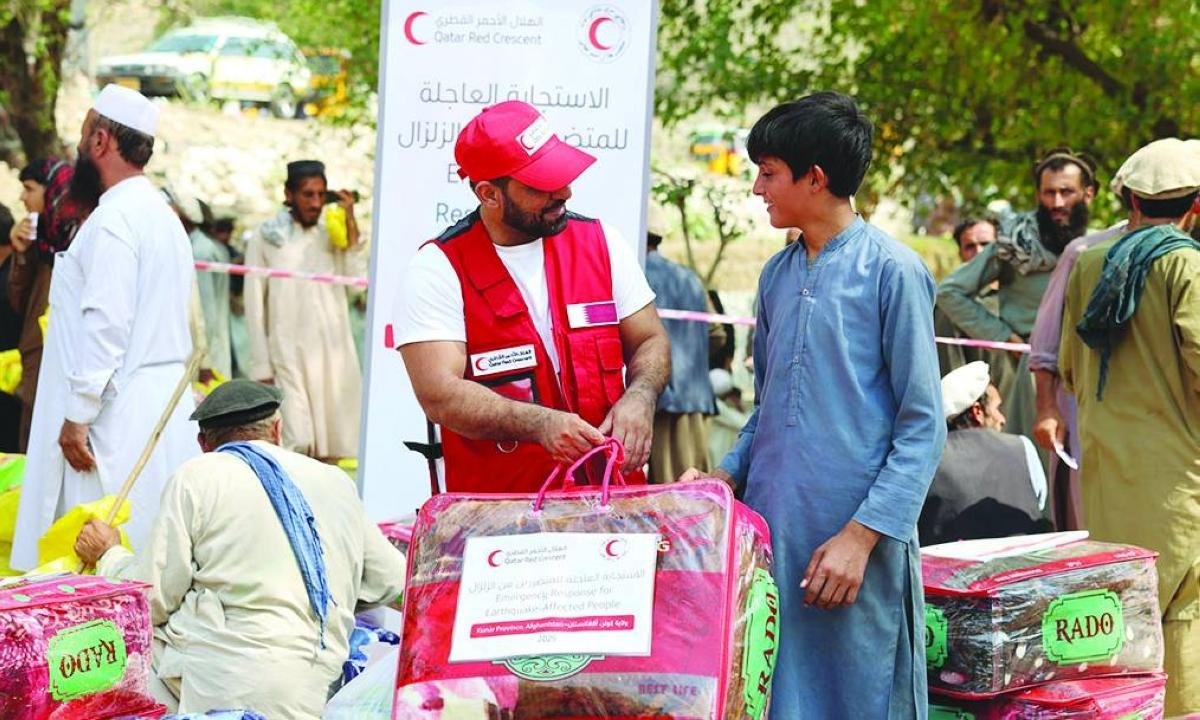 The humanitarian arm reaching...