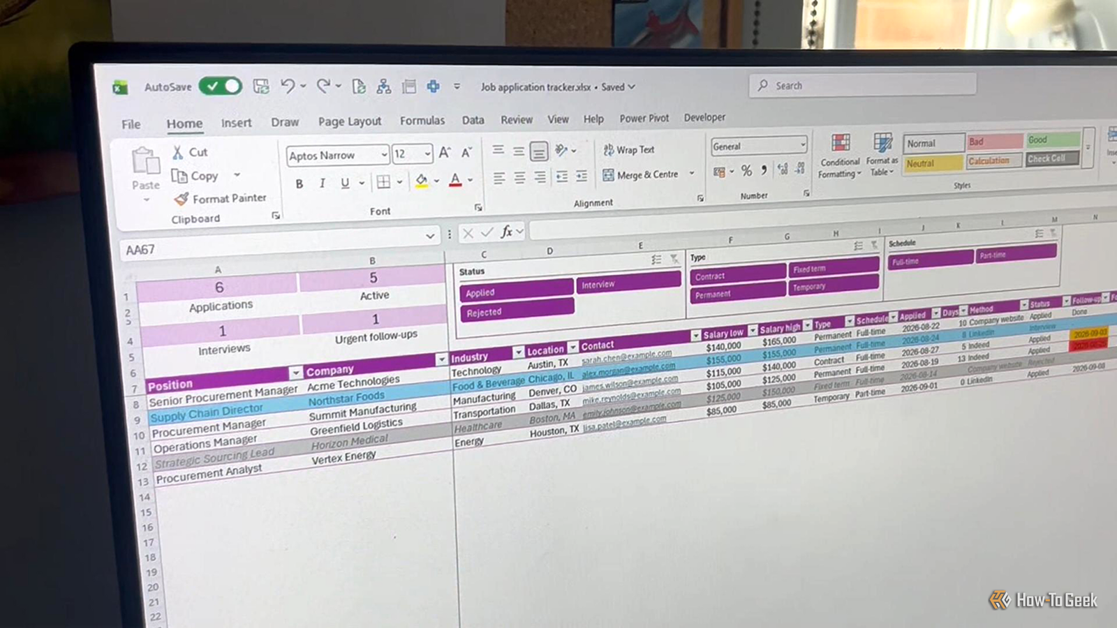 I built an Excel job tracker t...