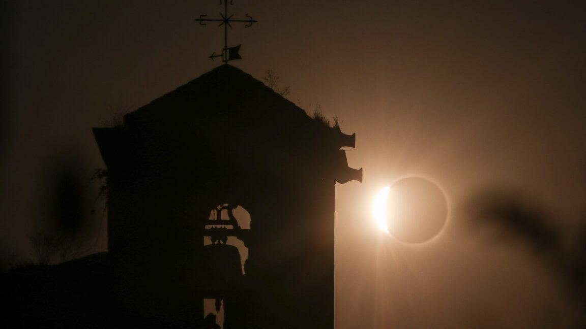 The Moon's shadow raced across...