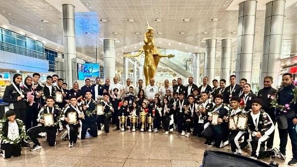 استقبال رسمي لأبطال الووشو كونغ فو بعد إنجازهم في البطولة  العربية بتونس