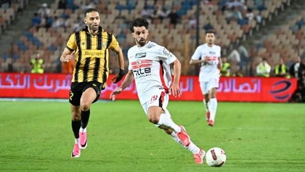 أسيست عدي الدباغ.. محمد حمد يسجل هدف الزمالك الأول أمام المقاولون العرب من أول لمسة