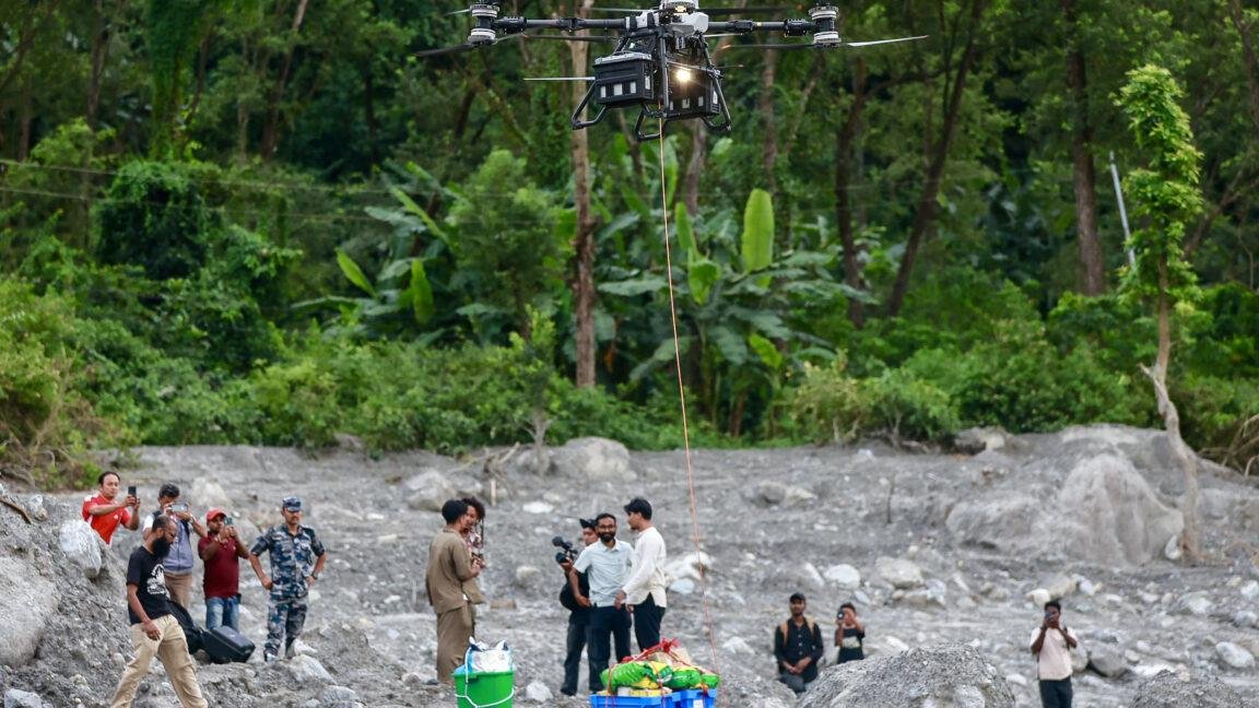 Drones deliver food and remove...