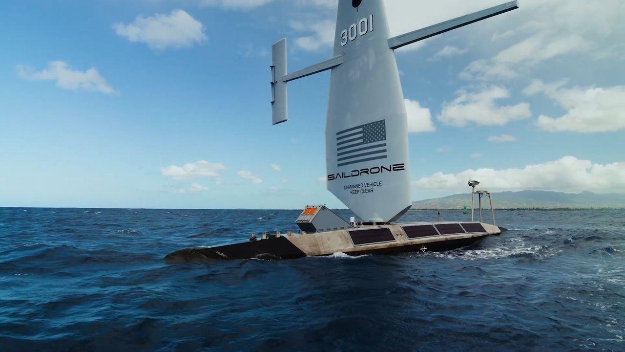 US Navy launches missiles from...