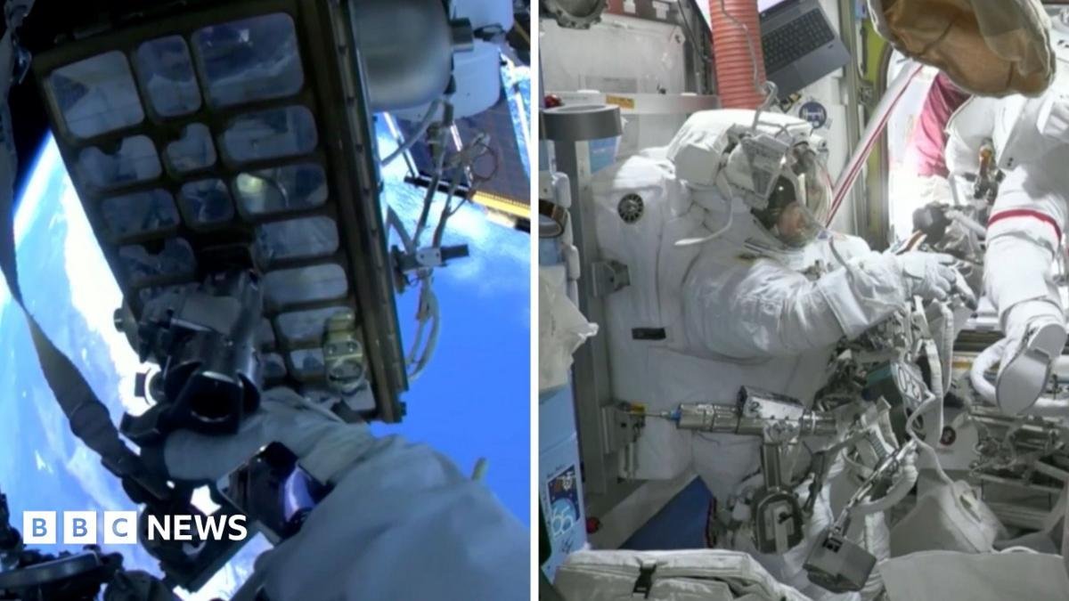 Watch: Astronauts set out on r...