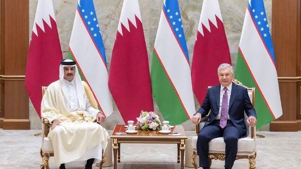 أمير قطر ورئيس أوزبكستان يبحثان القضايا الإقليمية والدولية ذات الاهتمام المشترك