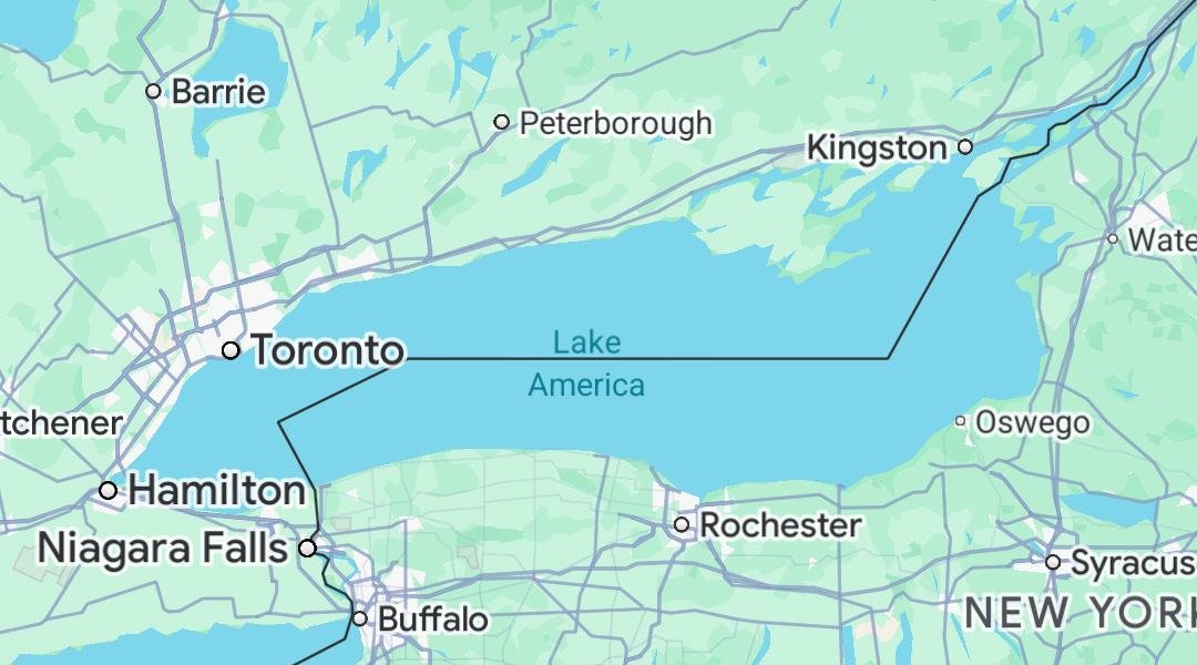 Google Maps renames "Lake Onta...