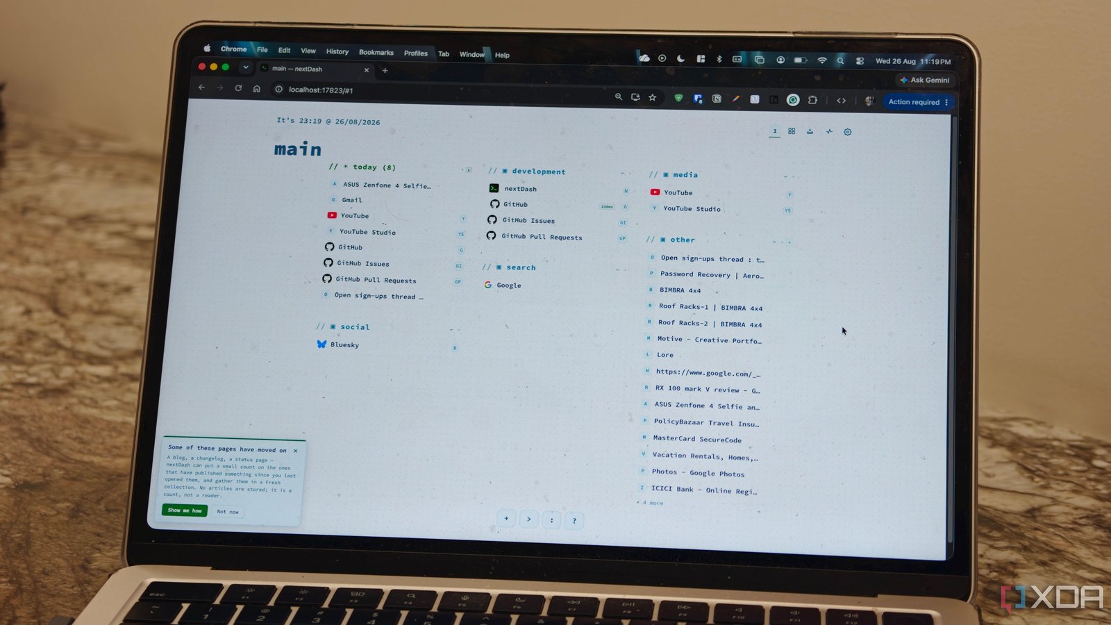 I ditched Chrome bookmarks for...