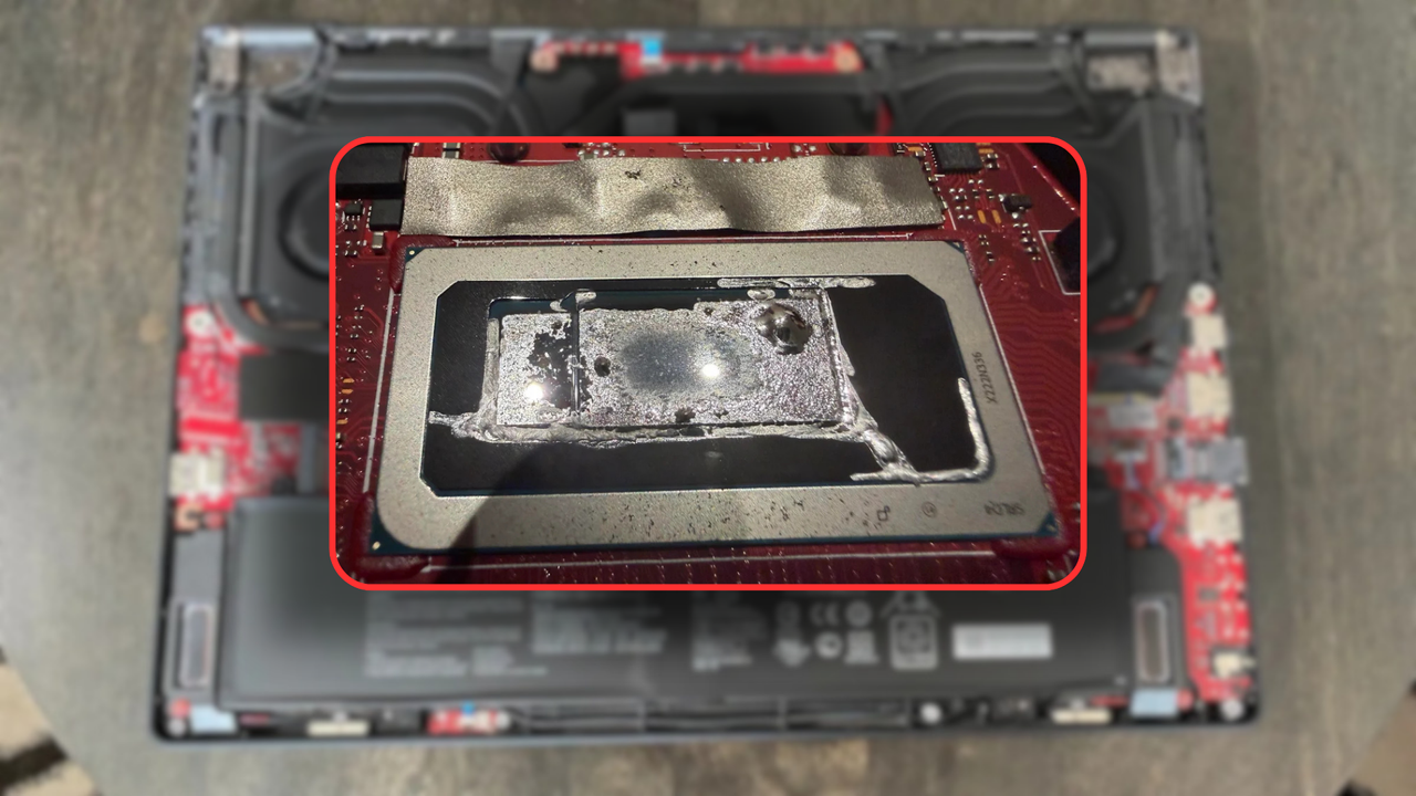 Poor liquid metal application...
