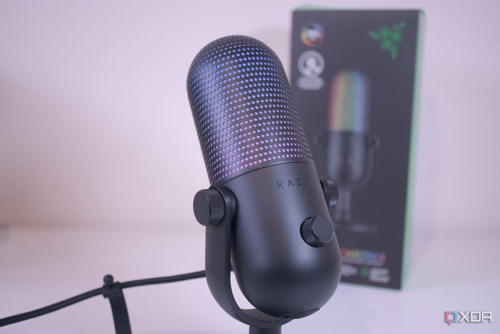 The Razer Seiren V3 Chroma mic...