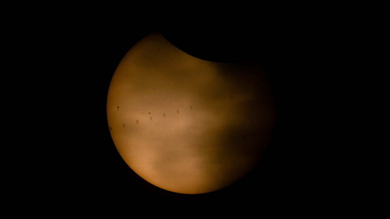ISS photobombs the sun during...