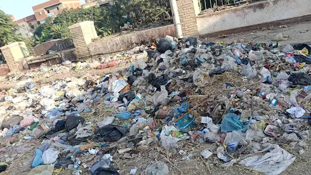 بالصور- استغاثة أهالي تل حوين بالشرقية بسبب تراكم القمامة والمخلفات بمدخل القرية