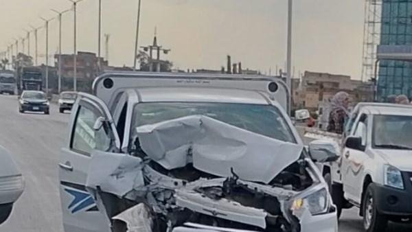 إصابة سائق سيارة شرطة في تصادم مع «نصف نقل» على طريق جمصة بالدقهلية
