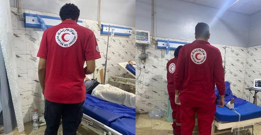 الهلال الأحمر يقدم تدخلات إغاثية لمتضرري حادث الطريق الأوسطي باتجاه الضبعة