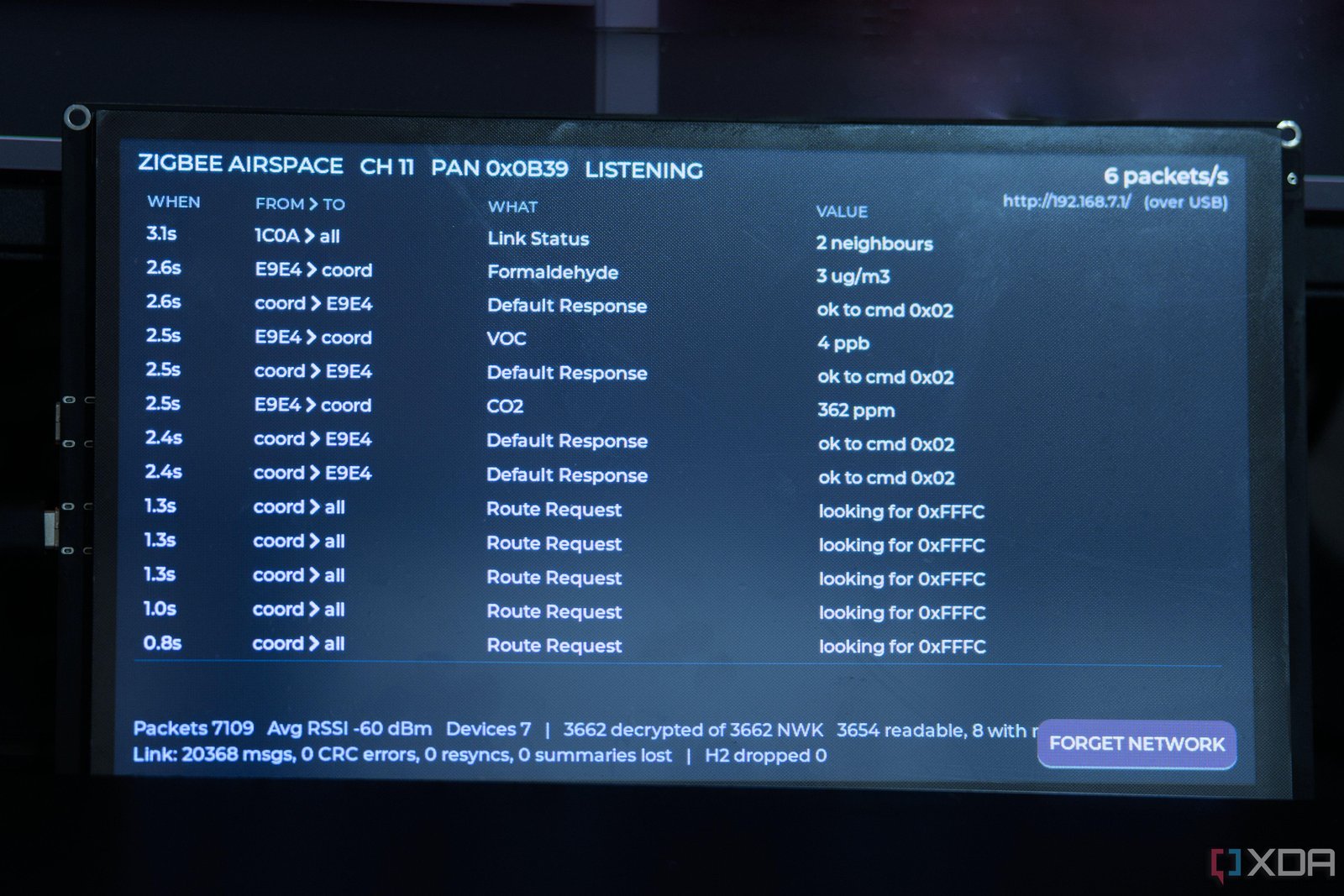I built a Zigbee sniffer on a...