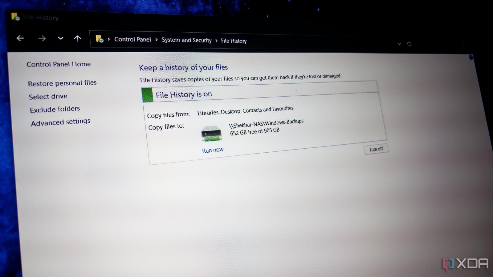 I moved my Windows backups off...