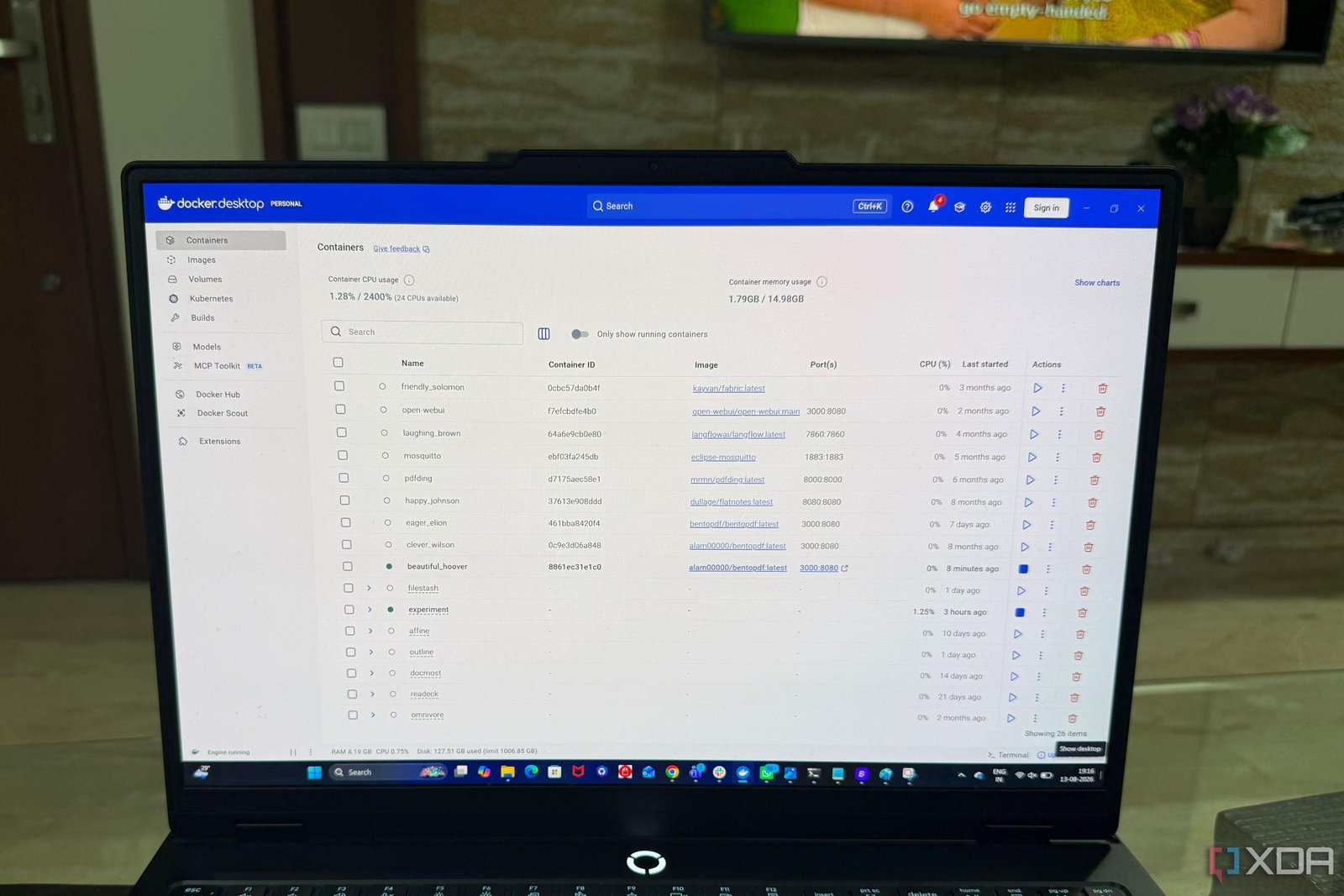 I stopped running every Docker...