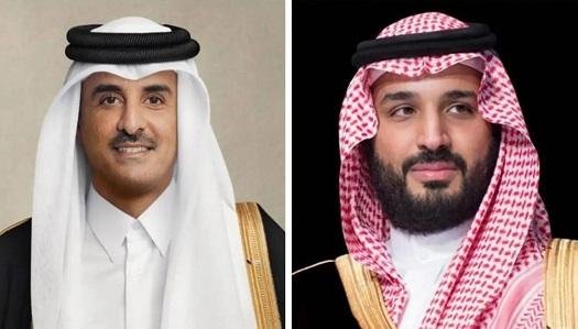 ولي العهد السعودي وأمير قطر يب...