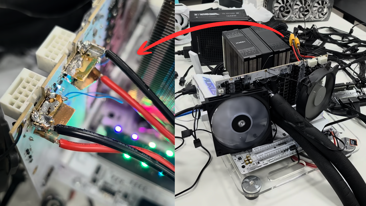 Modders solder power cables di...