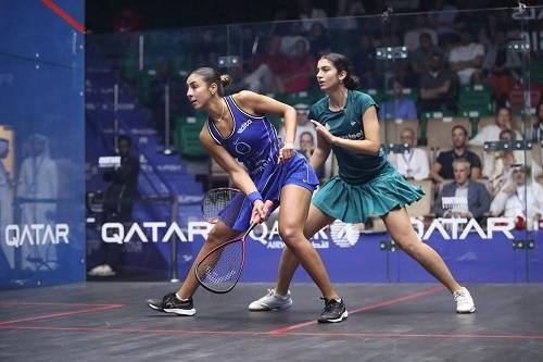 الليلة.. أمينة عرفي تواجهة هانيا الحمامي في نهائي بطولة مصر الدولية للإسكواش
