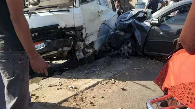 إصابة 13 شخصًا في تصادم ميكروباص وملاكي على محور الضبعة بالبحيرة