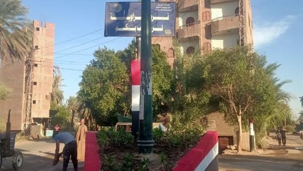 أسيوط.. تجميل وتشجير ورفع كفاءة الشوارع بمدخل قرية الزاوية ضمن مبادرة بلدنا جميلة