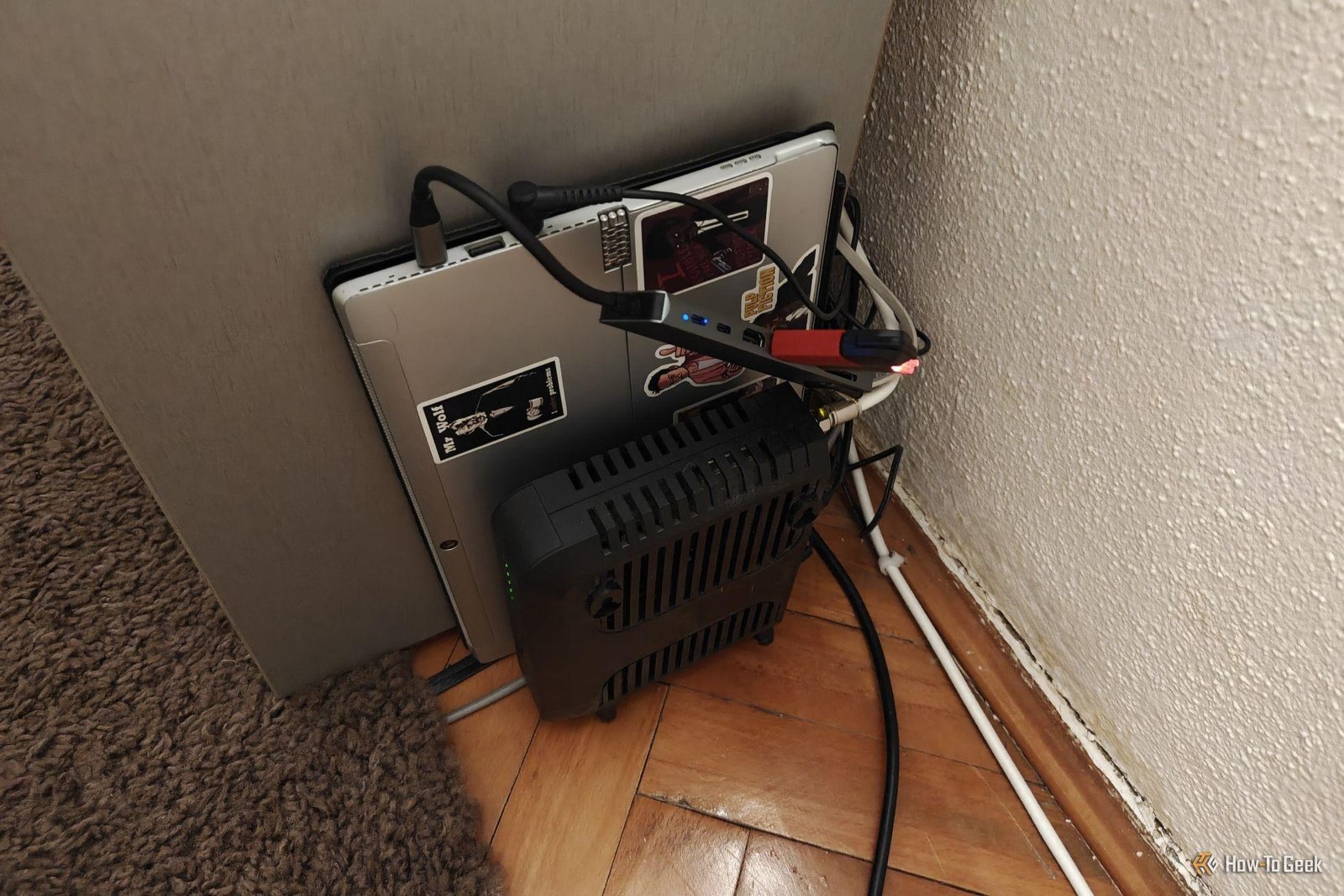 This decade-old laptop next to...
