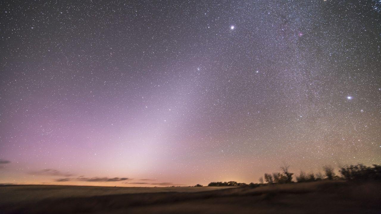 A ghostly pyramid of light is...